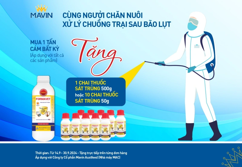 Tặng 5.000 chai Formavet hỗ trợ Nhà chăn nuôi khắc phục hậu quả bão Yagi