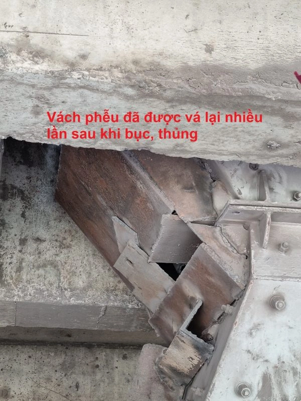 Vách phễu được vá