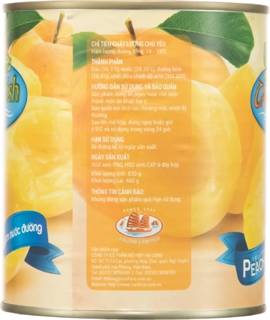 Đào tươi ngâm nước đường CANFRESH 820g