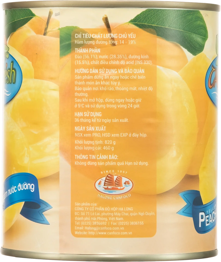Đào tươi ngâm nước đường CANFRESH 820g