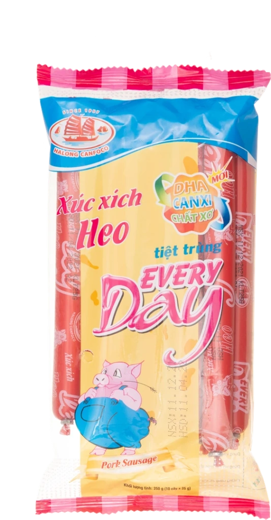 Xúc xích tiệt trùng EVERYDAY 25g, Heo 10 cây x 20 túi