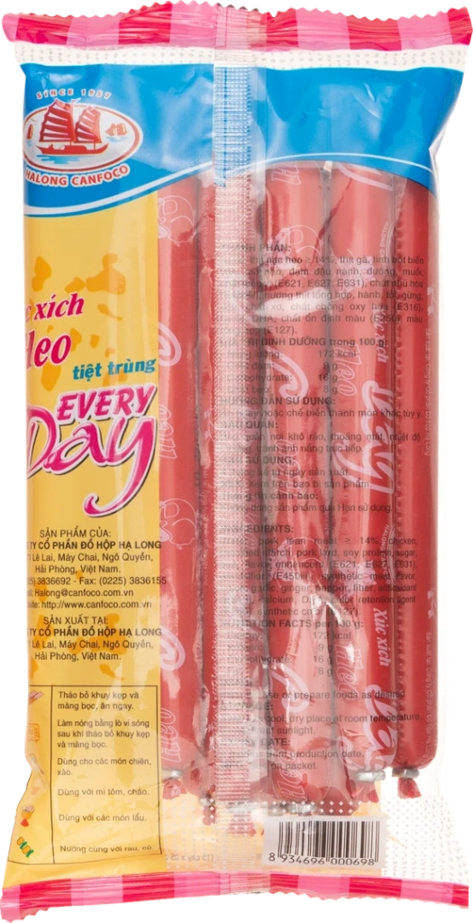 Xúc xích tiệt trùng EVERYDAY 25g, Heo 10 cây x 20 túi