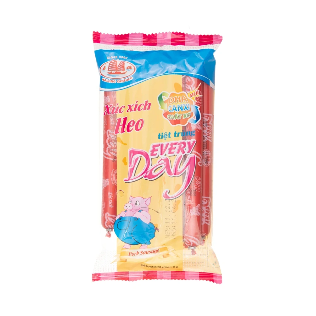 Xúc xích tiệt trùng EVERYDAY 25g, Heo 10 cây x 20 túi