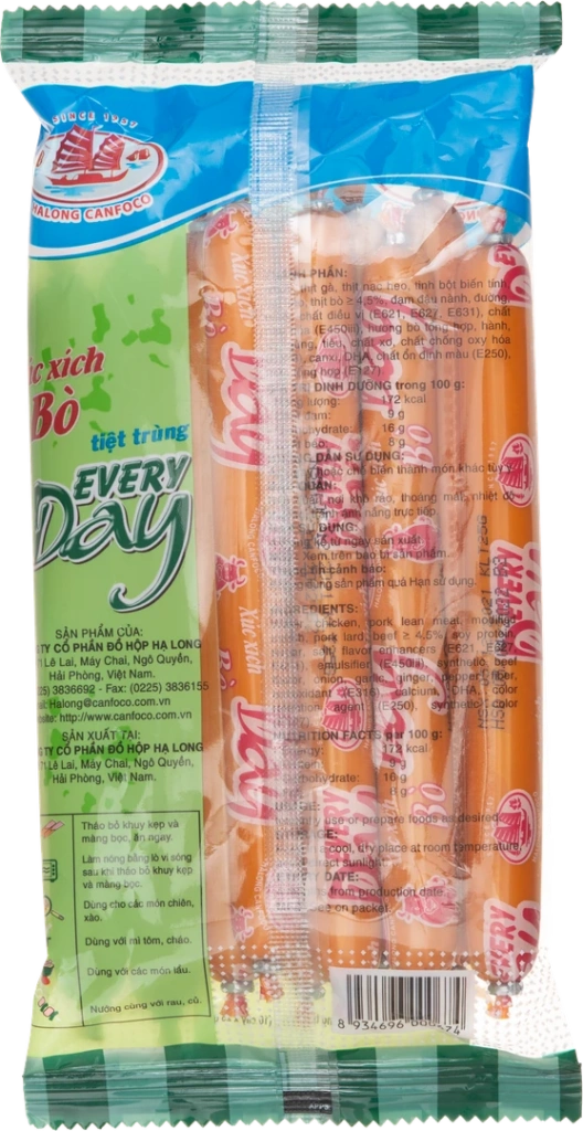 Xúc xích tiệt trùng EVERYDAY 25g, Bò 10 cây x 20 túi