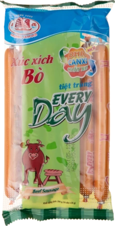 Xúc xích tiệt trùng EVERYDAY 25g, Bò 10 cây x 20 túi