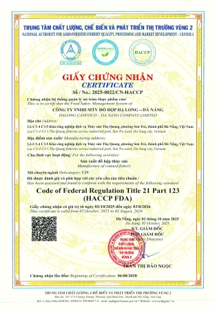HACCP FDA HA LONG