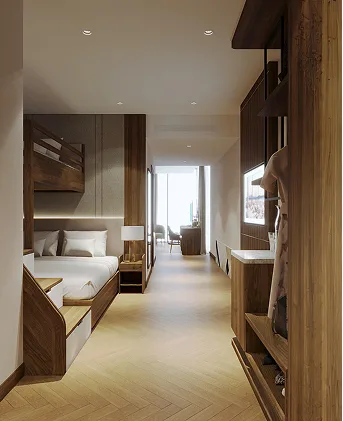 Guest room at Kronen Palais Hotel